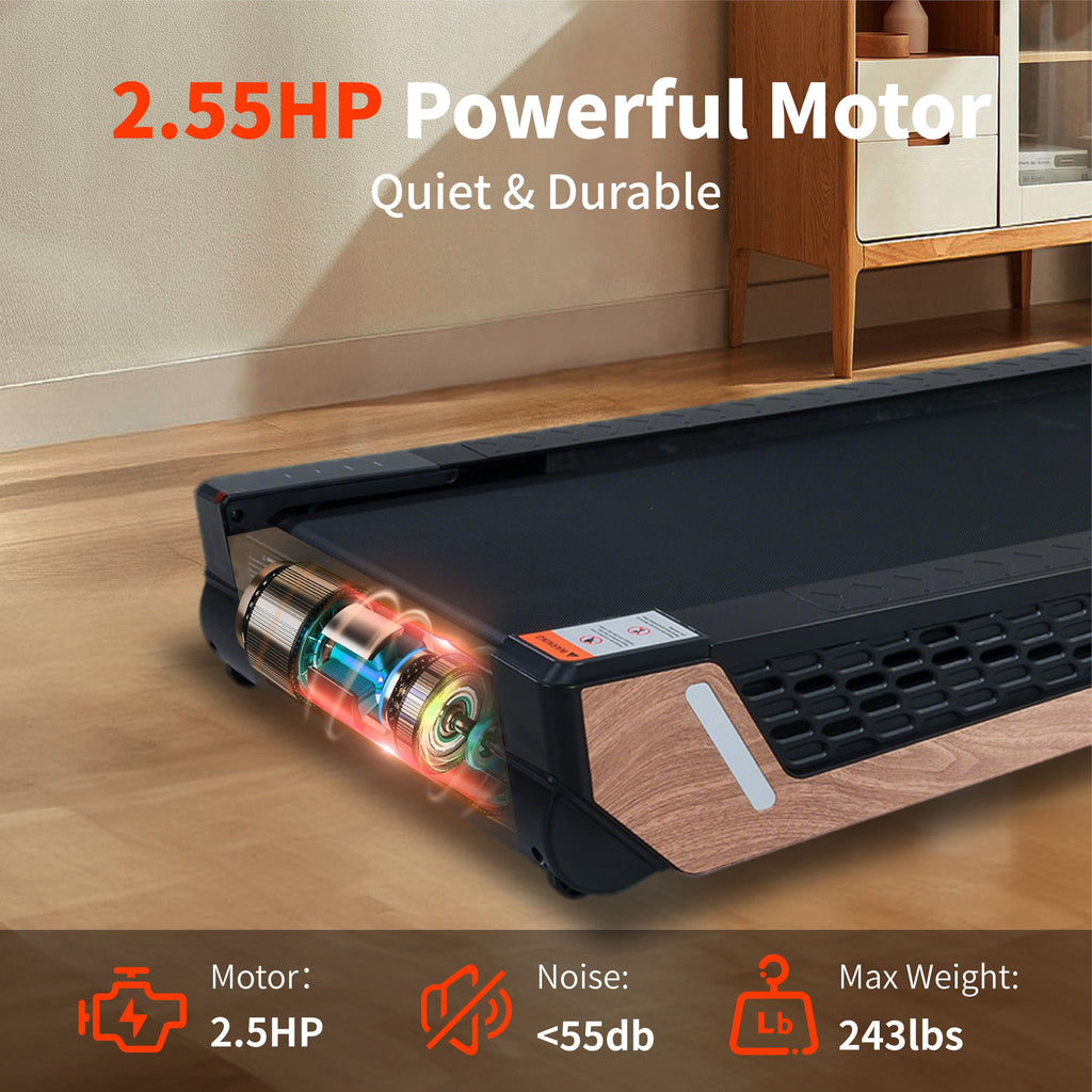 8° Incline Walking Pad Treadmill - Portable Compact Treadmills Under Desk Treadmill, Incline Treadmills for Home Office, Upright Stand, 2.55HP Portable Treadmill with 220 lbs Capacity, LED Display.