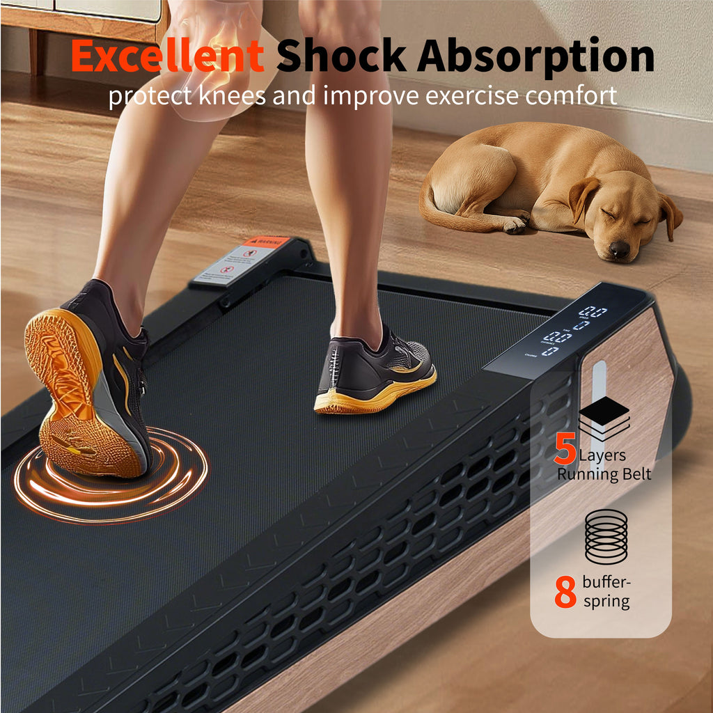 8° Incline Walking Pad Treadmill - Portable Compact Treadmills Under Desk Treadmill, Incline Treadmills for Home Office, Upright Stand, 2.55HP Portable Treadmill with 220 lbs Capacity, LED Display.