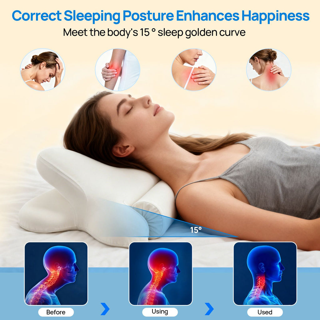 Cervical Neck Pillow, Cooling Ergonomic Memory Foam Pillows