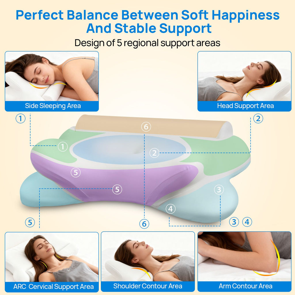 Cervical Neck Pillow, Cooling Ergonomic Memory Foam Pillows