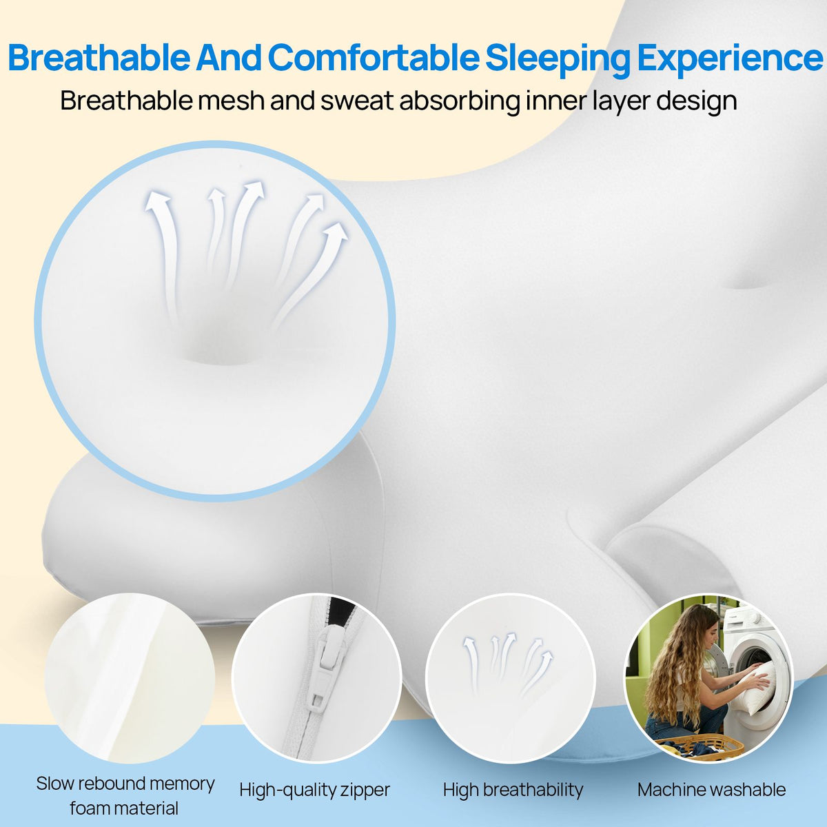 Cervical Neck Pillow, Cooling Ergonomic Memory Foam Pillows