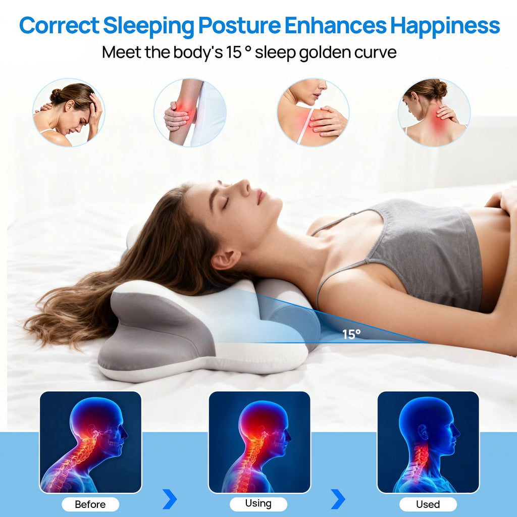 Cervical Neck Pillow, Cooling Ergonomic Memory Foam Pillows