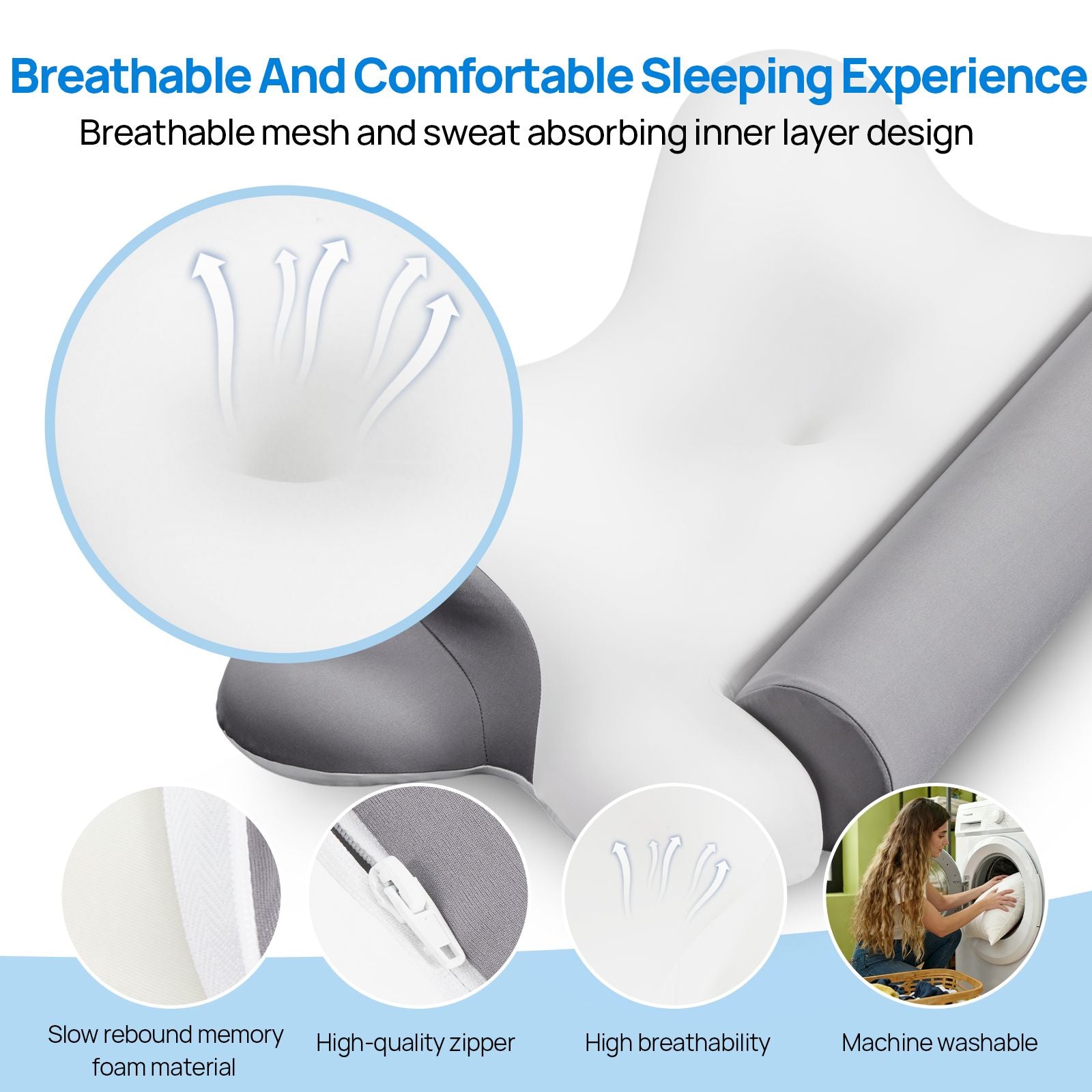 Cervical Neck Pillow, Cooling Ergonomic Memory Foam Pillows