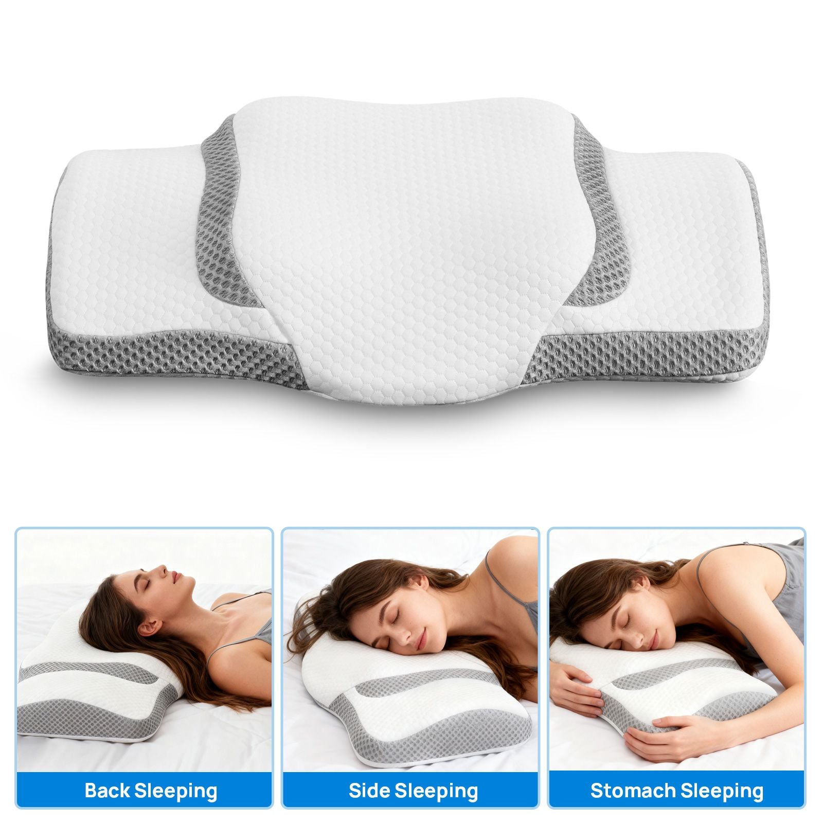 Cervical Neck Pillow, Cooling Ergonomic Memory Foam Pillows