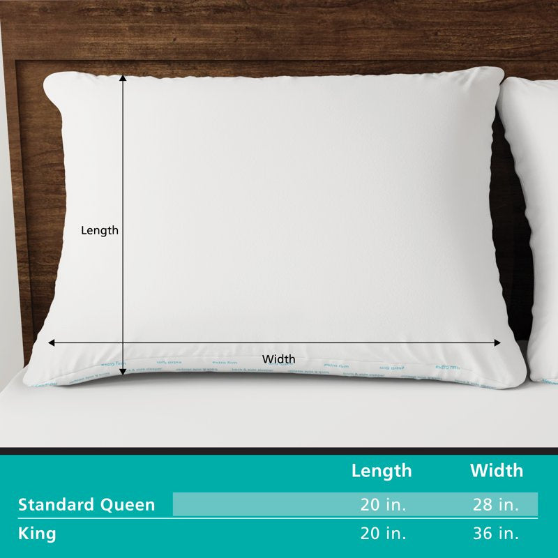 Back Side Sleeper Bed Pillow, Standard/Queen - Extra Firm Support (4 Pack)