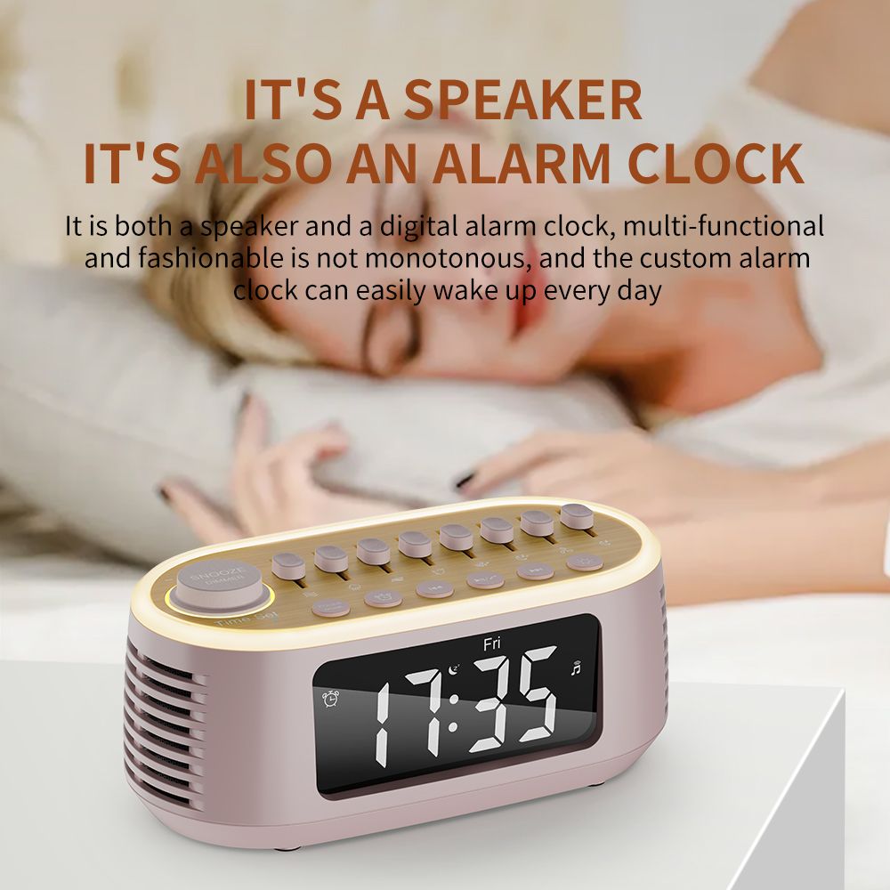 Cyboris T13 White Noise Machine Bluetooth Speaker, Digital Alarm Clock Sleep Timer with LED Display RGB Night Light, Soothing Natural Sleeping Sound Machine for Baby, Kids, Adults, Bedrooms (Green)