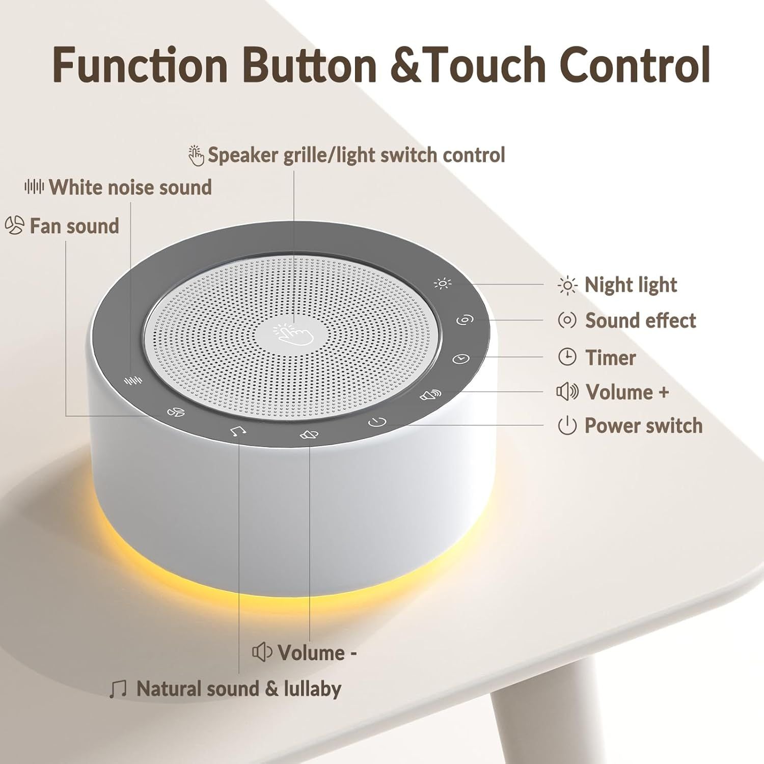 White Noise Sound Machine with Nursery Lamp