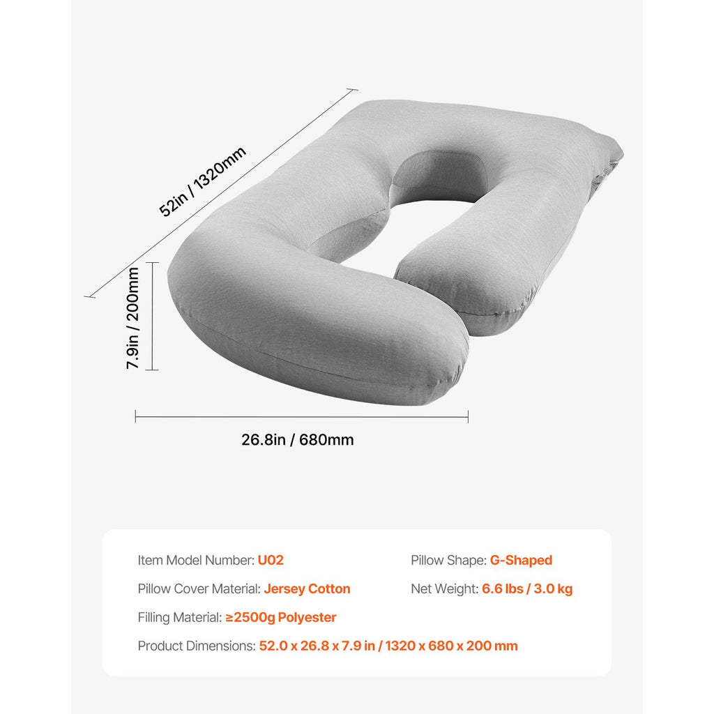 Pregnancy Pillow, G-Shaped Maternity Pillow for Sleeping, Full-Body Support Pillow with Removable & Washable Cover, Soft and Breathable Pregnancy Body Pillows for Back, Belly, Hips, Legs Relief