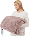 GarveeHome Heated Blanket Electric Blanket Throw Size 50 in x60 in, 6 Heating Levels & 9 Hours Auto Shut Off, Cozy Soft Fleece Fast Heating Blankets Gift, Machine Washable, Pink
