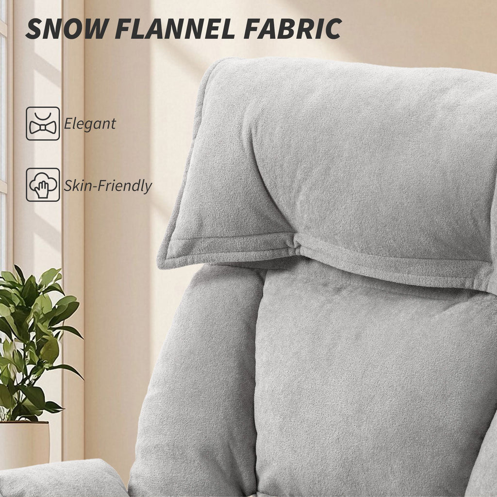 High Back Office Chair, Reclining Desk Chair with Footrest, High Resilience Foam, Rolling Wheels, Light Taupe Gray