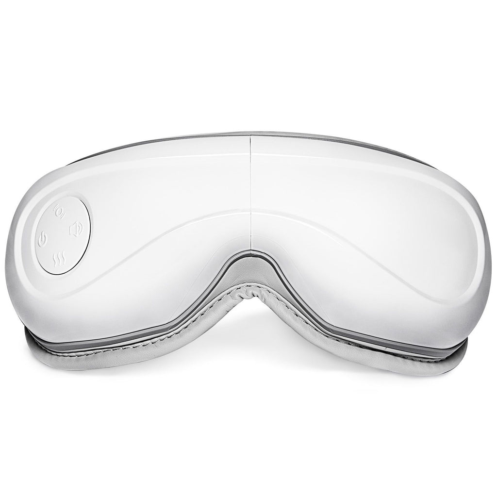 Eye Massager with Heat, Heated Eye Massage Mask with 5 Modes and Bluetooth Music, 180° Foldable Eye Care Massager for Migraines, Eye Strain, Dark Circles, Ideal Gift for Mom/Dad, White
