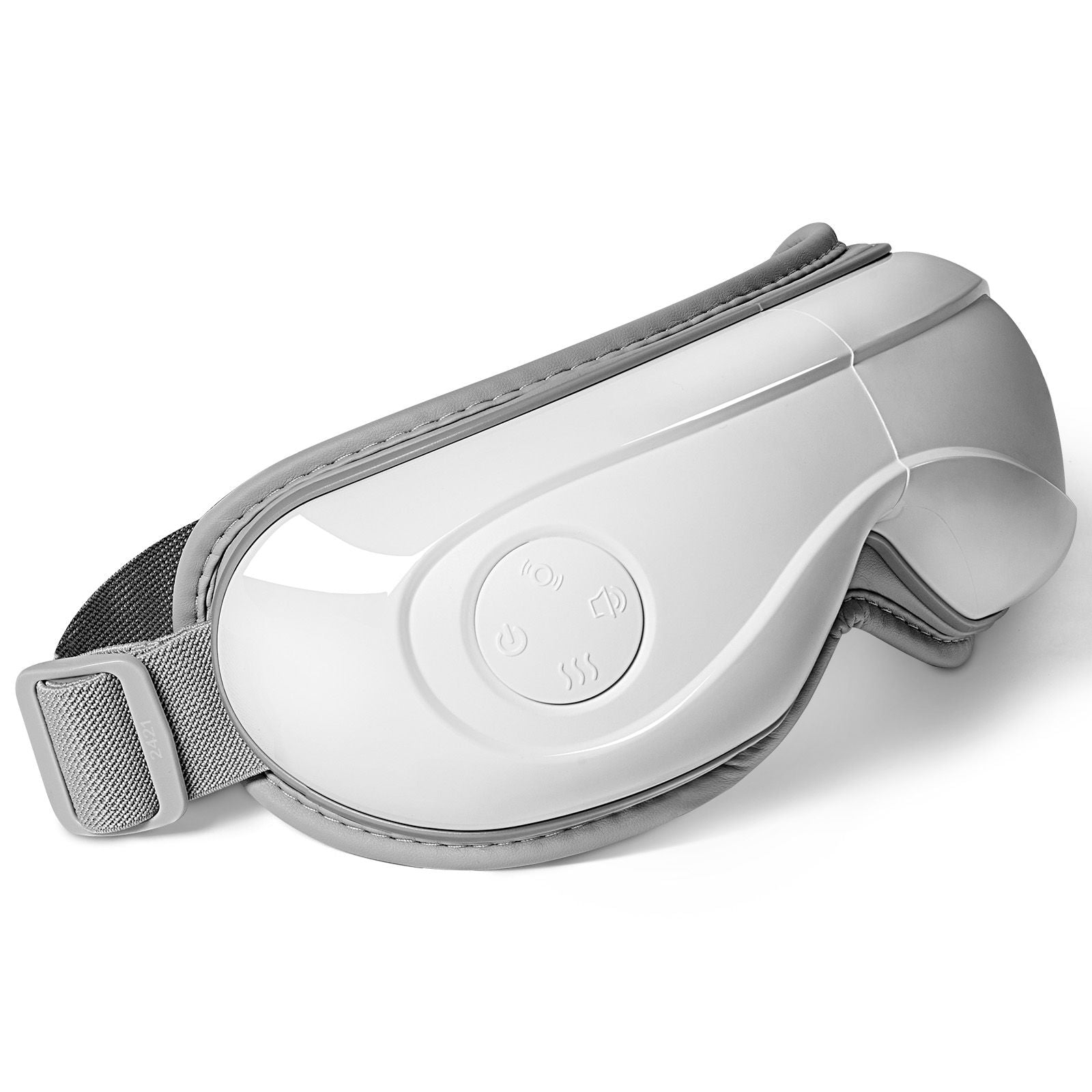 Eye Massager with Heat, Heated Eye Massage Mask with 5 Modes and Bluetooth Music, 180° Foldable Eye Care Massager for Migraines, Eye Strain, Dark Circles, Ideal Gift for Mom/Dad, White
