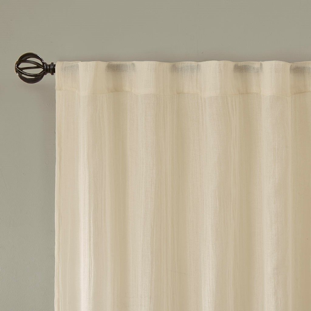 Solid Crushed Curtain Panel Pair(2 Pcs Window Panels)