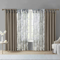 Twist Tab Lined Window Curtain Panel Pewter 50x84"