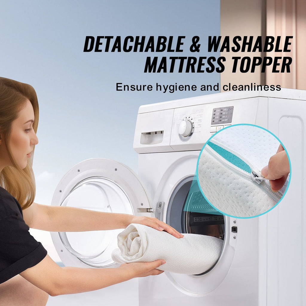 Mattress Topper, Queen Size, 3 in Thickness, Soft Memory Foam Mattress Pad, Premium Cooling Gel Infusion, Detachable and Washable, Compressed Package for Quick Setup, Comfy Support for Any Bed