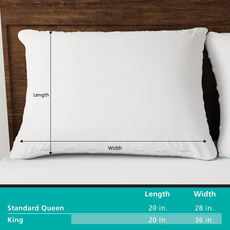 Back Side Sleeper Bed Pillow, King - Extra Firm Support (4 Pack)