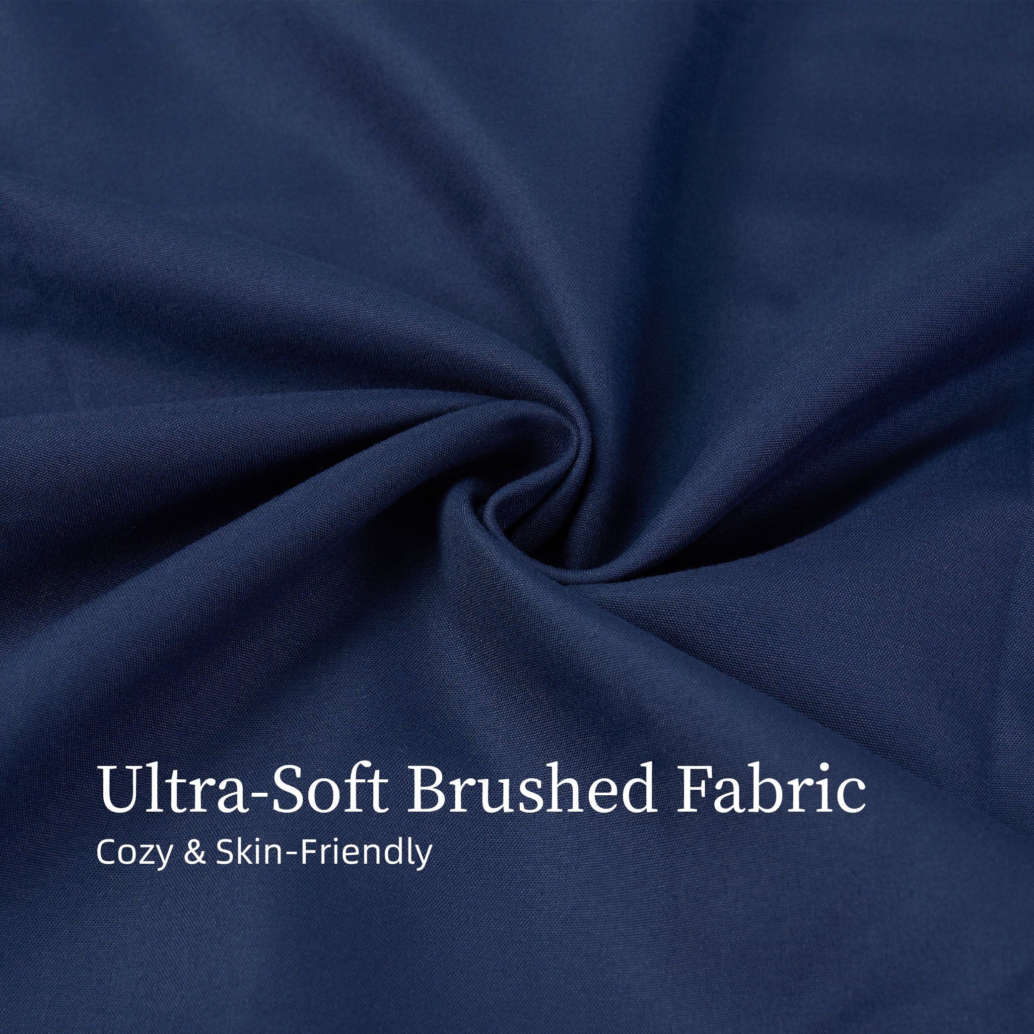 Bedding King Bed Sheets Set - 4 Piece Bedding - Brushed Microfiber - Shrinkage and Fade Resistant - Easy Care (King, Navy Blue)