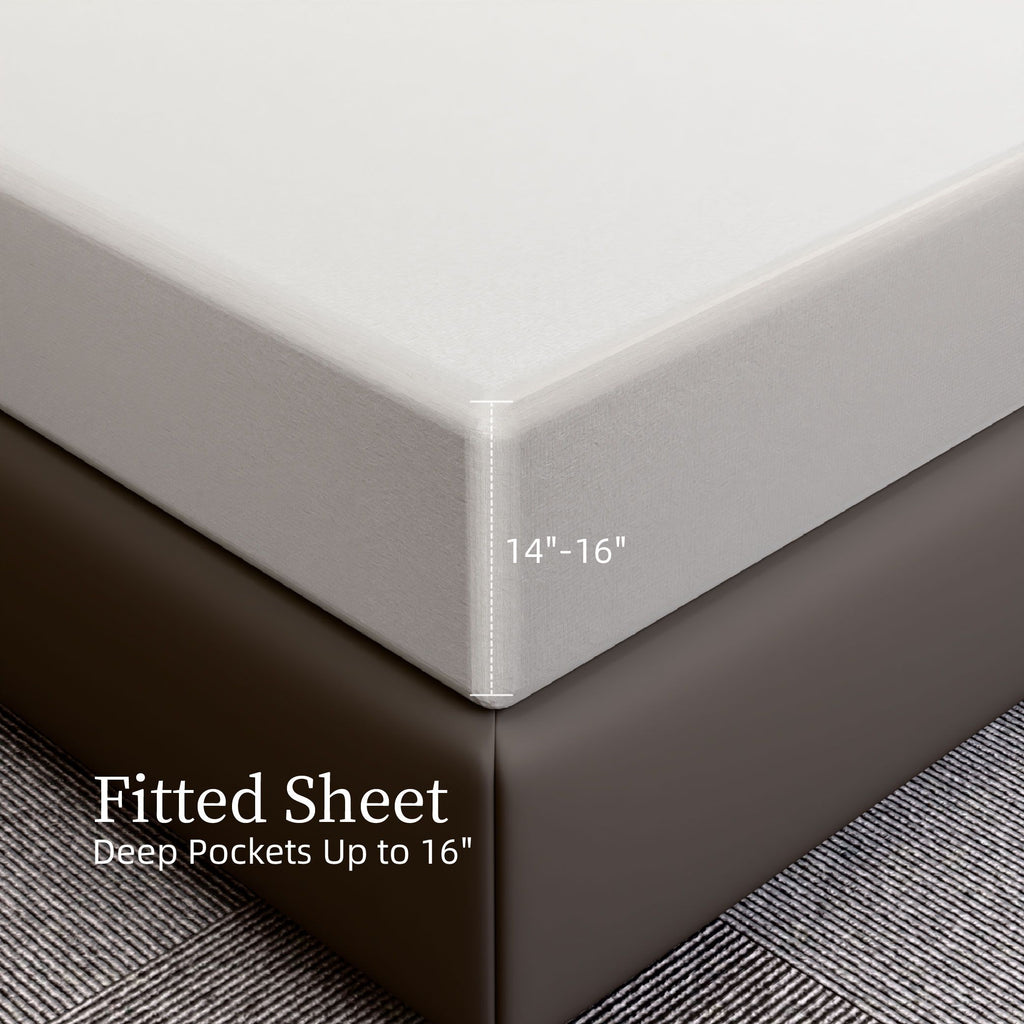 Bedding Full Bed Sheets Set - 4 Piece Bedding - Brushed Microfiber - Shrinkage and Fade Resistant - Easy Care (Full, White)