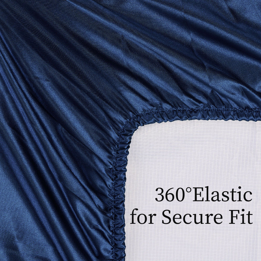 Satin Bed Sheets, Full Size Sheets Set, 4 Pcs Silky Bedding Set with 15 Inches Deep Pocket for Mattress (Full, Navy Blue)