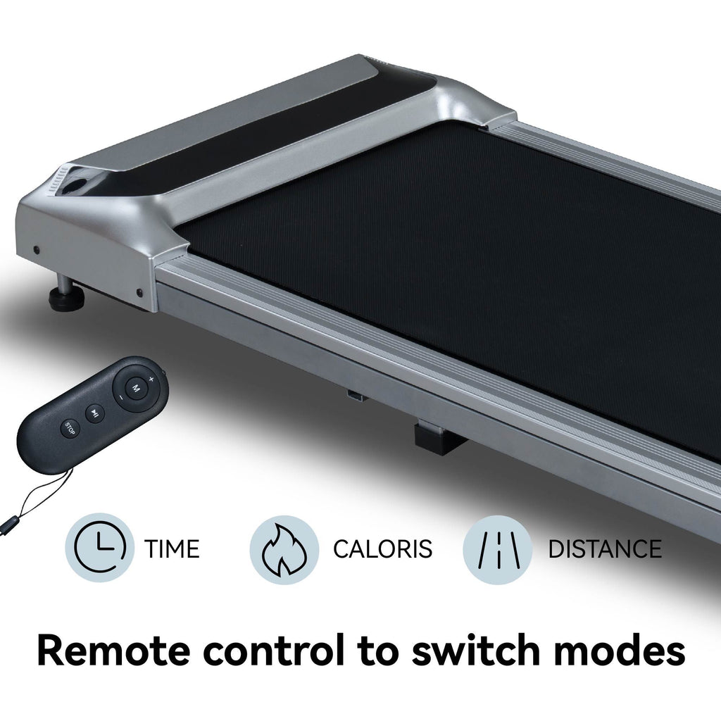 2.5HP Under Desk Treadmill, Portable Walking Pad for Home & Office, Compact Running & Walking Machine with Remote Control, LED Display, Silver