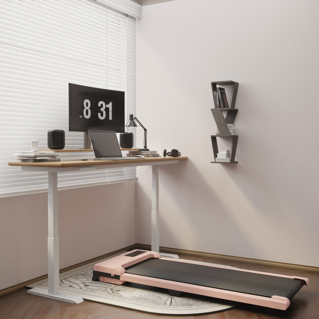 Walking Pad with Quiet 2.0 HP Brushless Motor, Countdown Modes, Spacious Running Area, 220 lbs Weight Capacity for Home or Office Workouts, 3 in 1 Portable Treadmill Walking, Pink