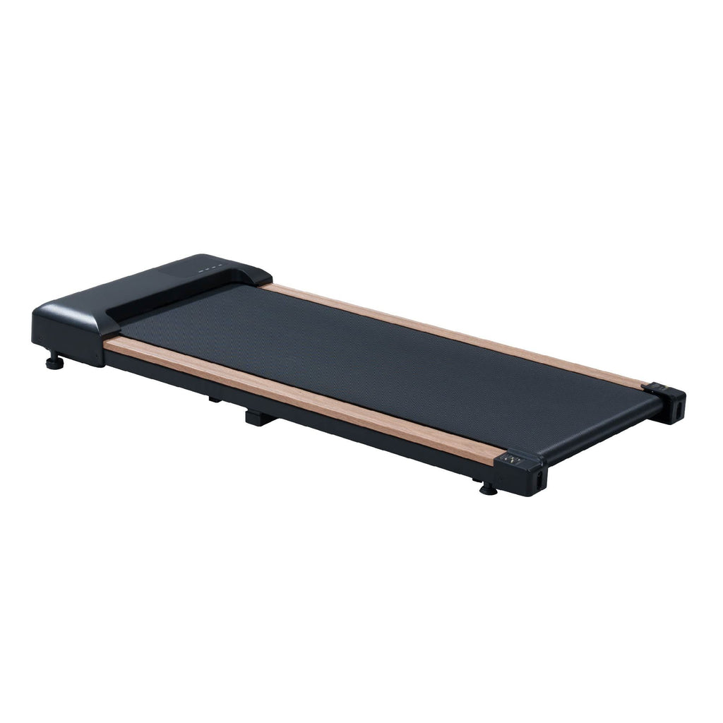 2.25HP Under Desk Treadmill, Portable Wood Walking Pad for Home & Office, Compact Running & Walking Machine with Remote Control, LED Display, Black
