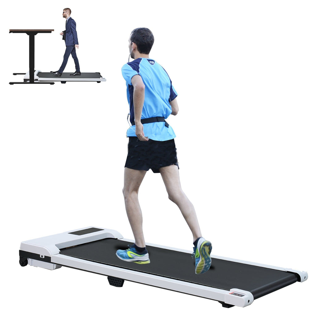 Walking Pad with Quiet 2.0 HP Brushless Motor, Countdown Modes, Spacious Running Area, 220 lbs Weight Capacity for Home or Office Workouts, 3 in 1 Portable Treadmill Walking, White