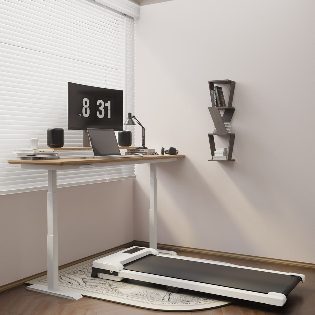 Walking Pad with Quiet 2.0 HP Brushless Motor, Countdown Modes, Spacious Running Area, 220 lbs Weight Capacity for Home or Office Workouts, 3 in 1 Portable Treadmill Walking, White